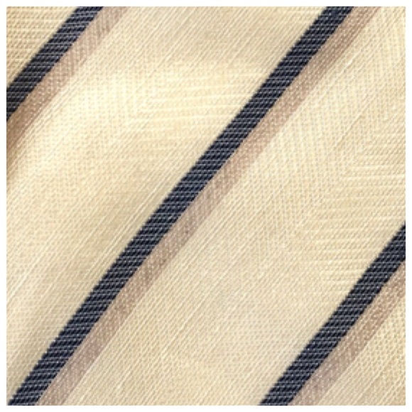 NWOT BANANA REPUBLIC Heritage Striped Silk-Linen Blend Men’s Tie, Yellow - Picture 7 of 8